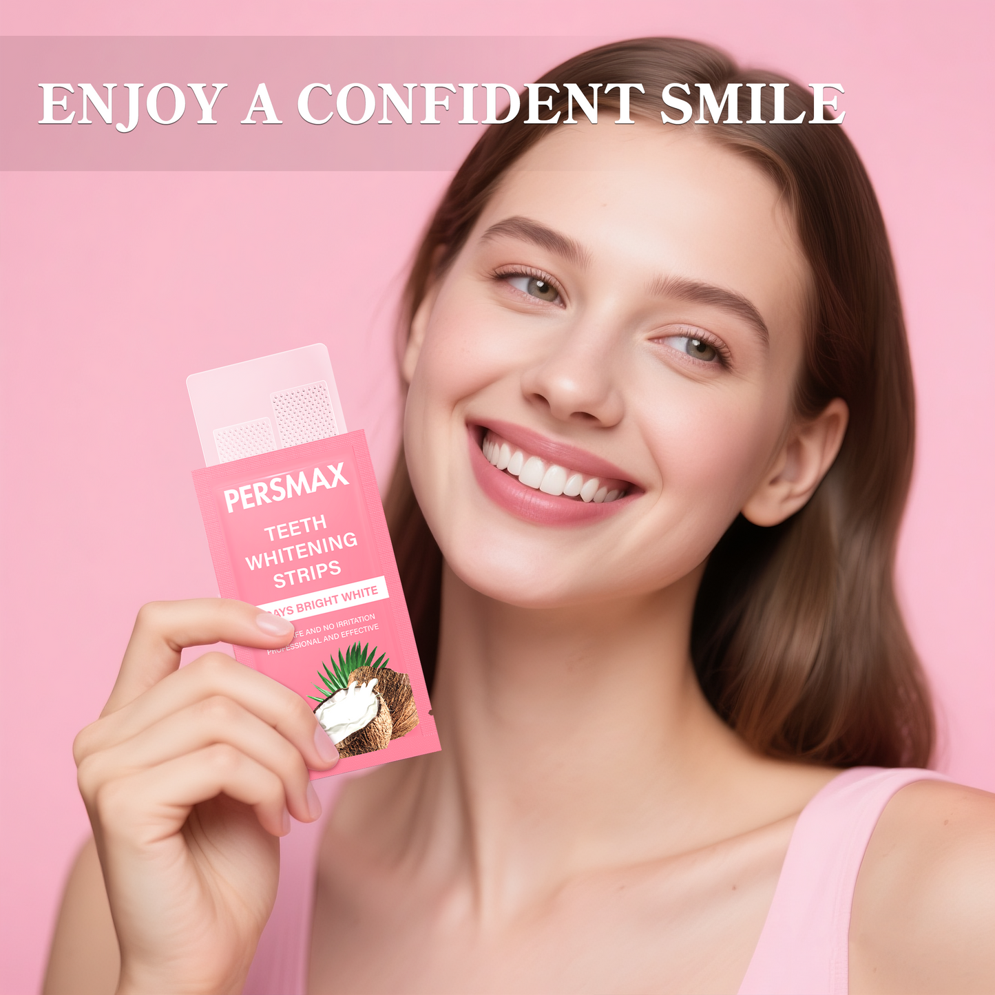 PERSMAX Coconut Flavor Teeth Whitening Strips-14 Treatments 28 Strip