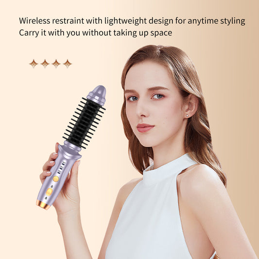 PERSMAX Electric combs,new wireless curling hair brush rechargeable home multi-function straight curling dual-purpose no hair damage big wave curling comb - PERSMAX