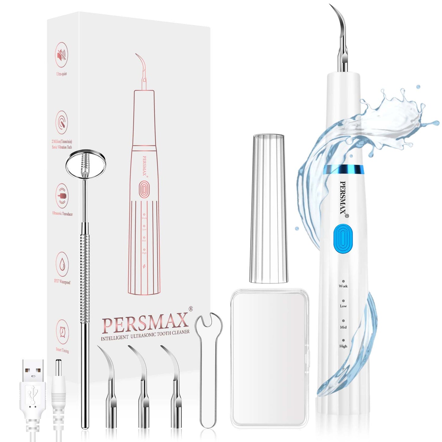 White ultrasonic dental calculus remover