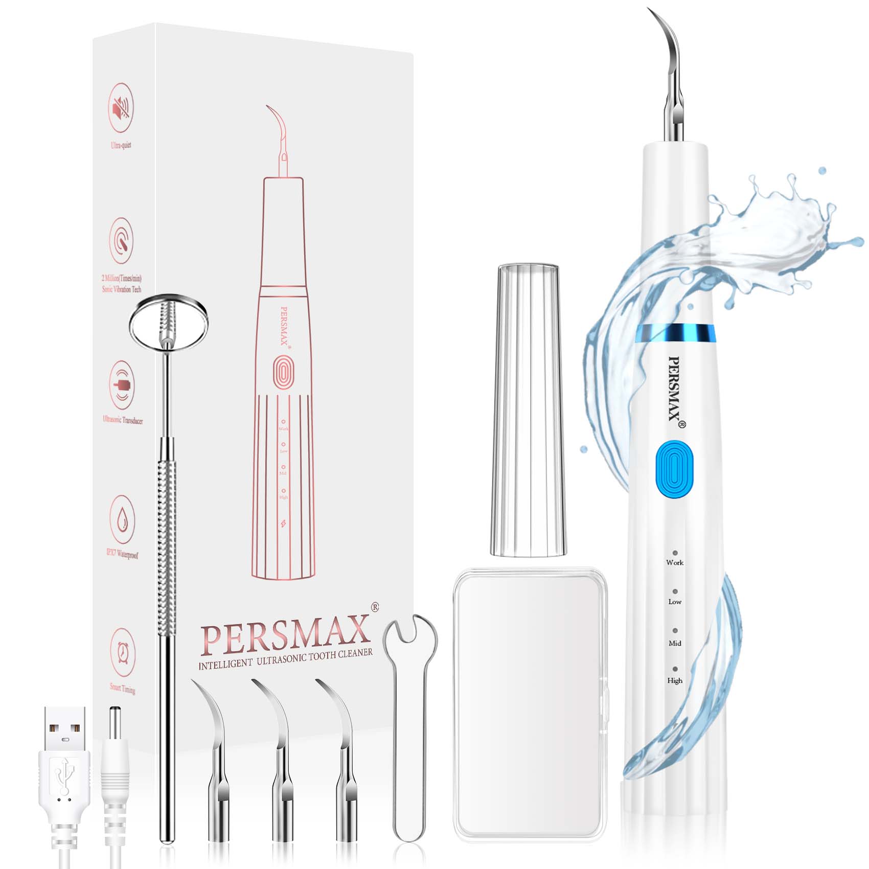 White ultrasonic dental calculus remover