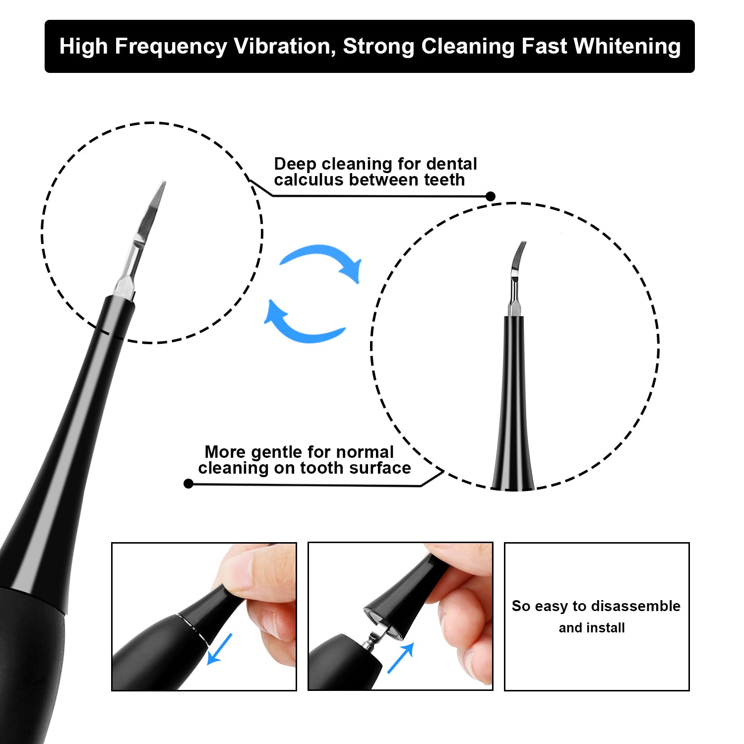black electric dental calculus remover