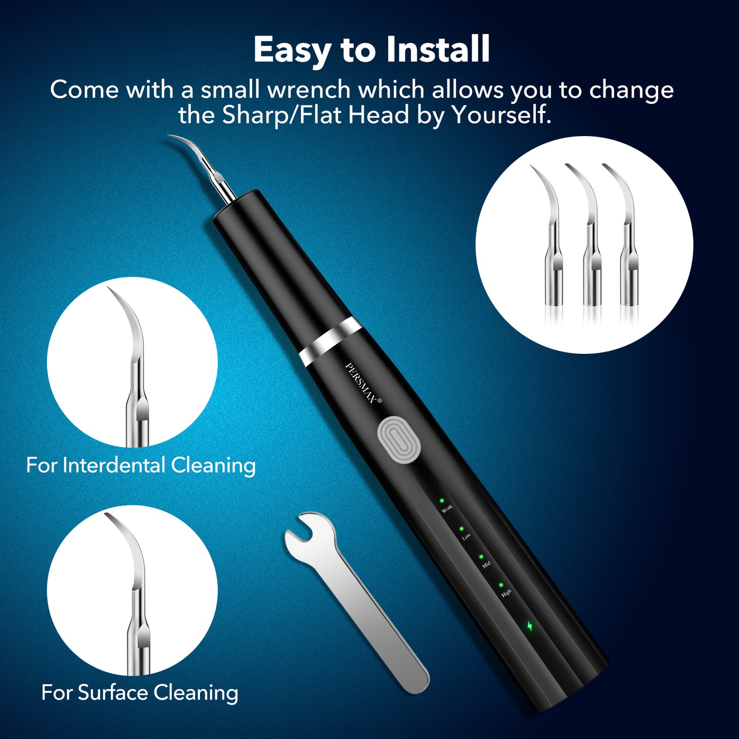 Black ultrasonic dental calculus remover