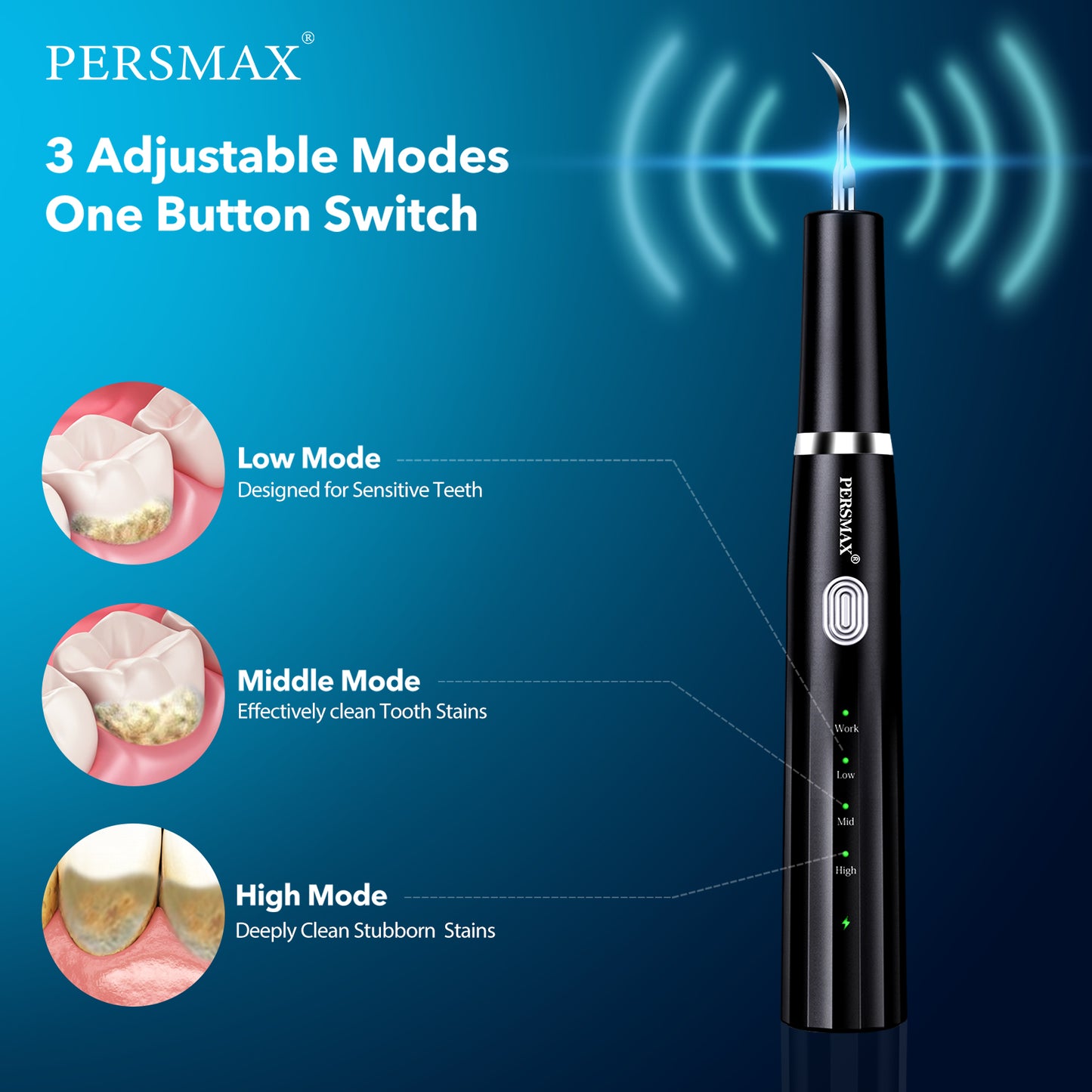 Black ultrasonic dental calculus remover