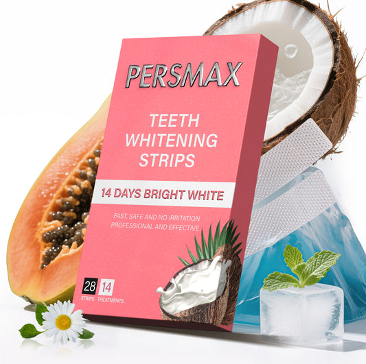 PERSMAX Coconut Flavor Teeth Whitening Strips-14 Treatments 28 Strip