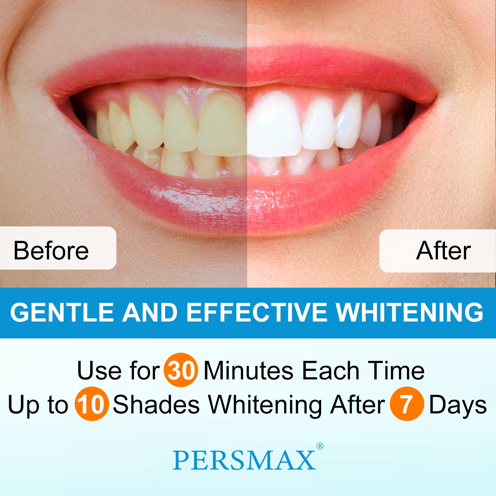 PERSMAX Mild Mint Teeth Whitening Strips-14 Treatments 28 Strip - PERSMAX