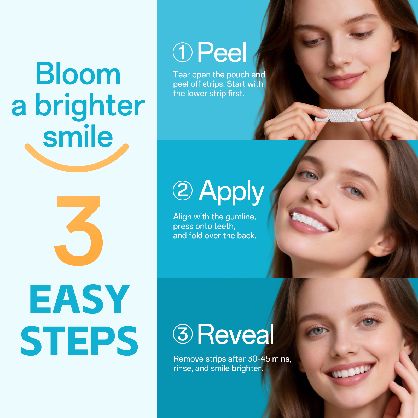 PERSMAX Teeth Whitening Strips – Peroxide-Free Professional Dentist Approved, 14 Treatment, 28 Non-Slip Strips Kit, Express Whitening in 30-Min, Gum-Safe Formula, Easy to Use for Bright Smile - PERSMAX