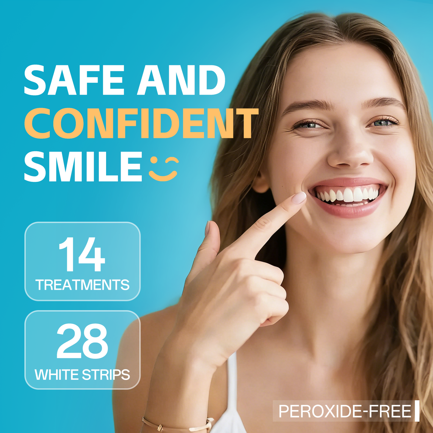 PERSMAX Teeth Whitening Strips – Peroxide-Free Professional Dentist Approved, 14 Treatment, 28 Non-Slip Strips Kit, Express Whitening in 30-Min, Gum-Safe Formula, Easy to Use for Bright Smile - PERSMAX