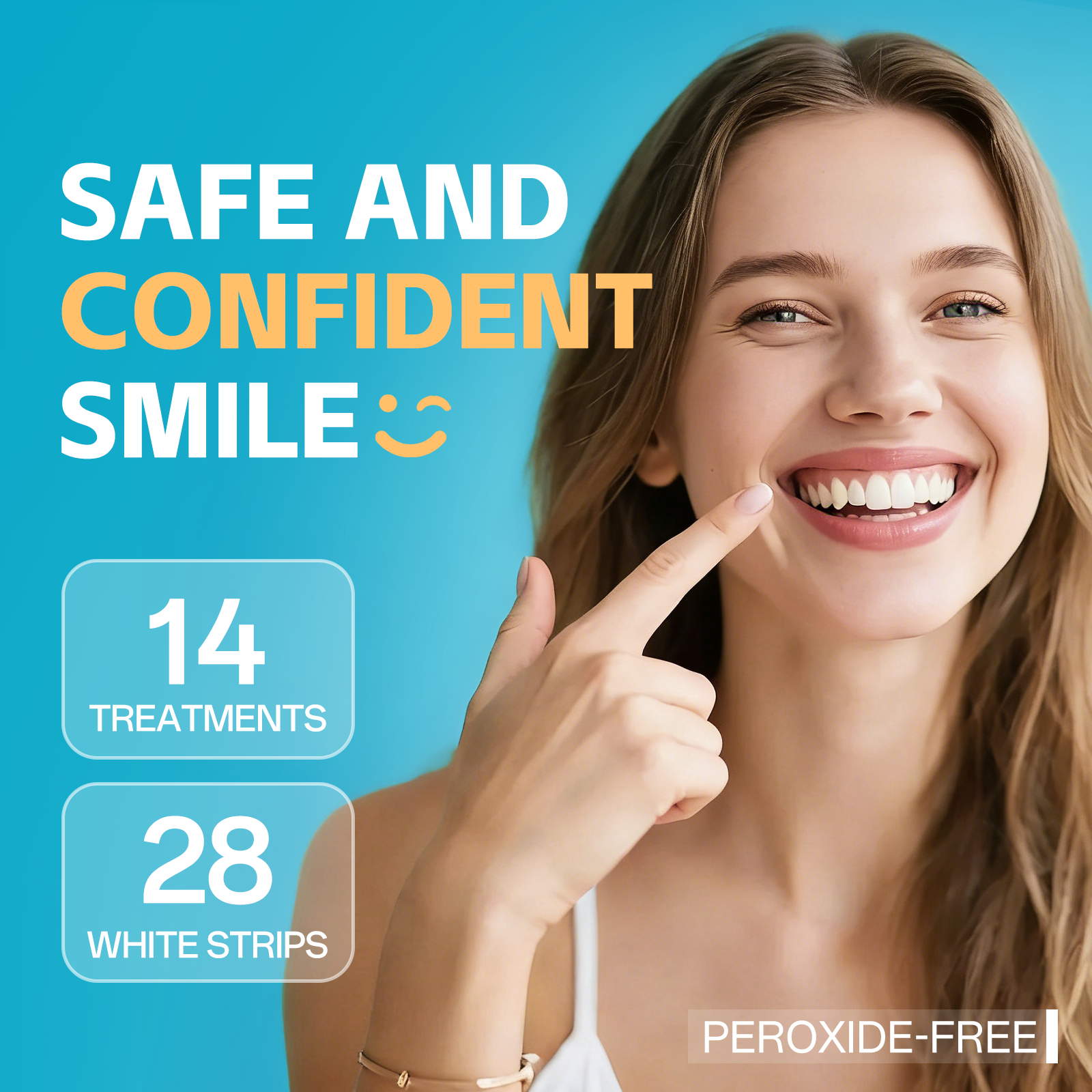 PERSMAX Teeth Whitening Strips – Peroxide-Free Professional Dentist Approved, 14 Treatment, 28 Non-Slip Strips Kit, Express Whitening in 30-Min, Gum-Safe Formula, Easy to Use for Bright Smile - PERSMAX