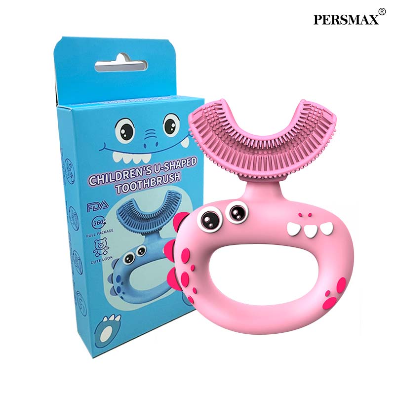 PERSMAX Children’s Toothbrushes U-shaped design silicone material Popular baby infant toothbrush daily use let children love brushing teeth