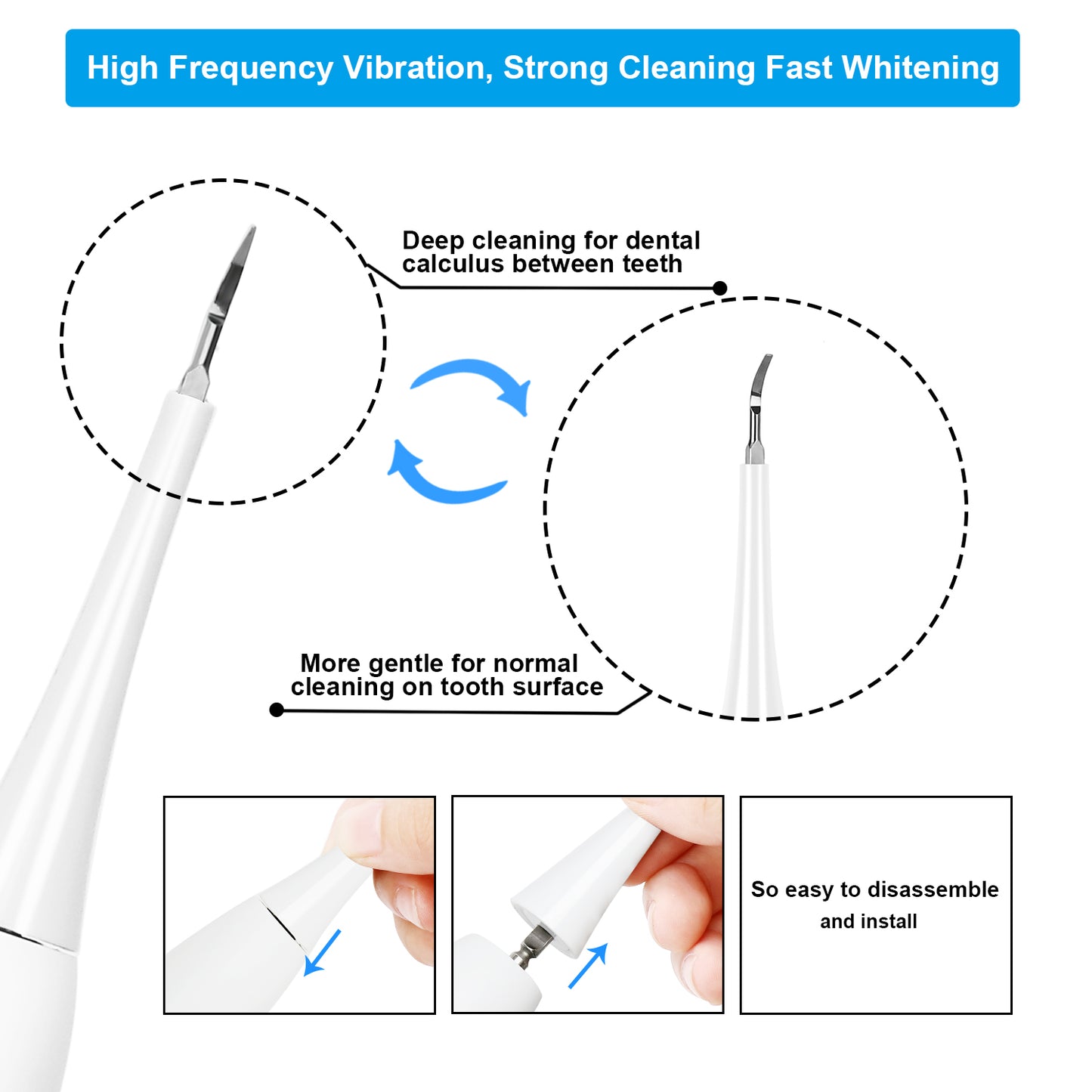 white electric dental calculus remover