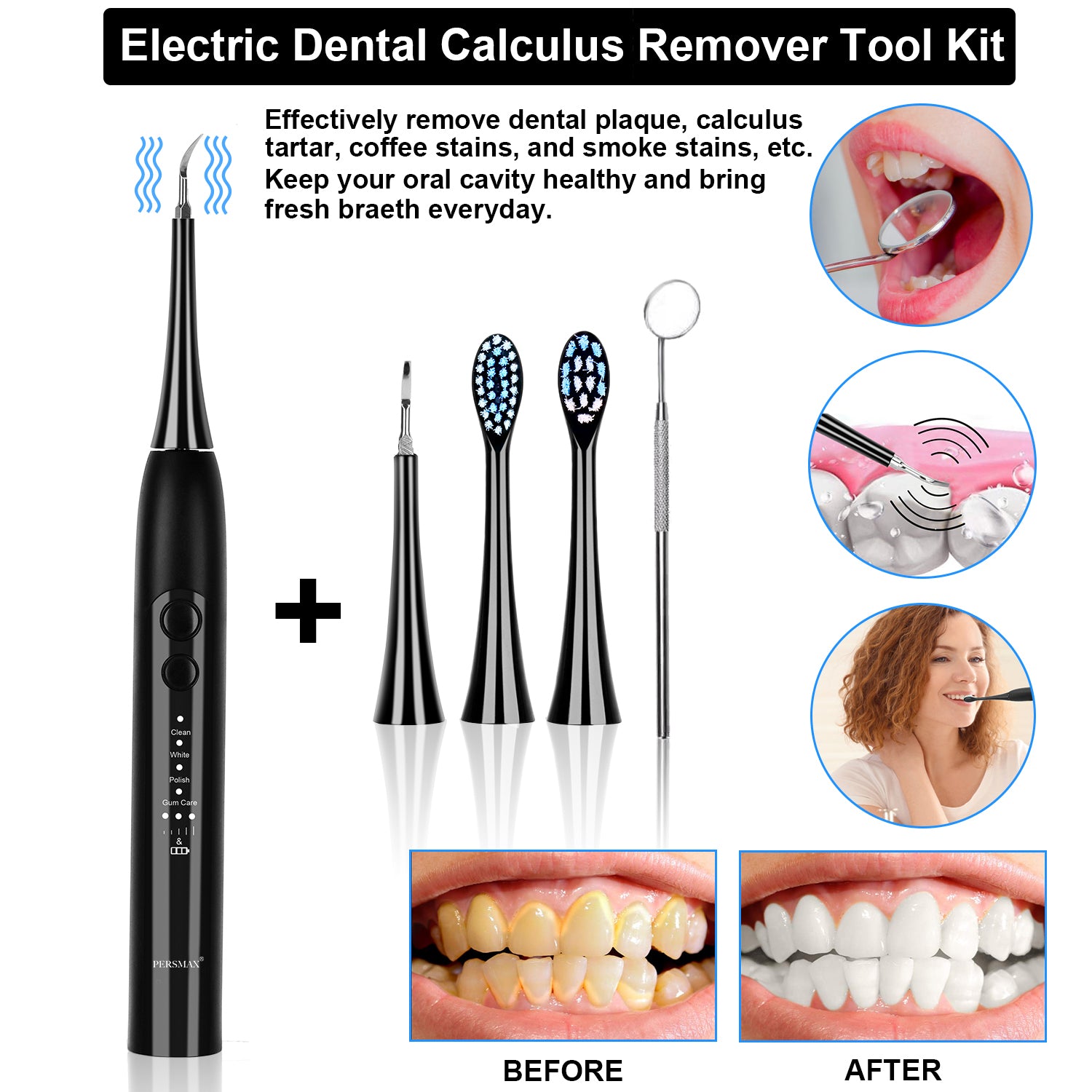 black electric dental calculus remover